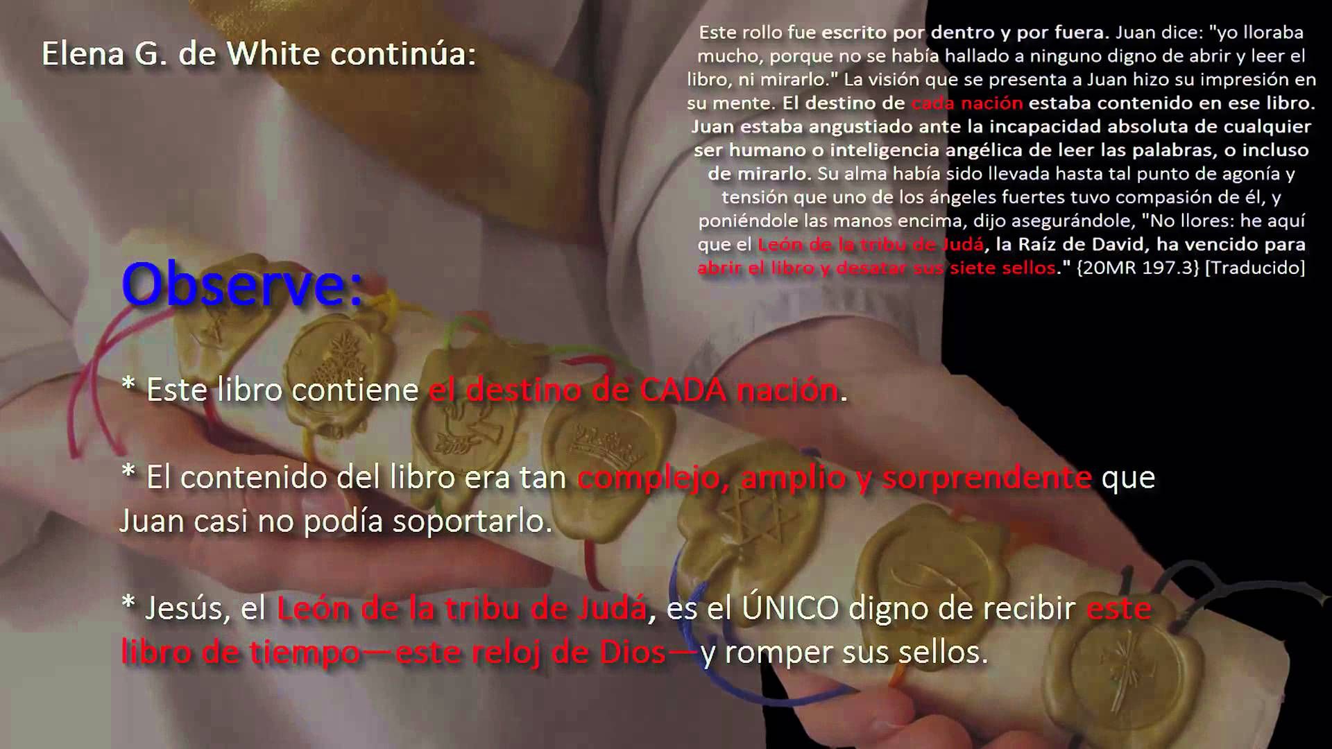 2. El libro de los siete sellos. A digital composite image featuring overlaid text in Spanish discussing profound spiritual themes. The background includes blurred images of ancient coins and celestial patterns, giving a sense of timelessness and mystery relevant to the discussion on the cosmic nature of destiny as mentioned in historical texts. Opens a video in a new window.